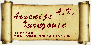 Arsenije Kuruzović vizit kartica